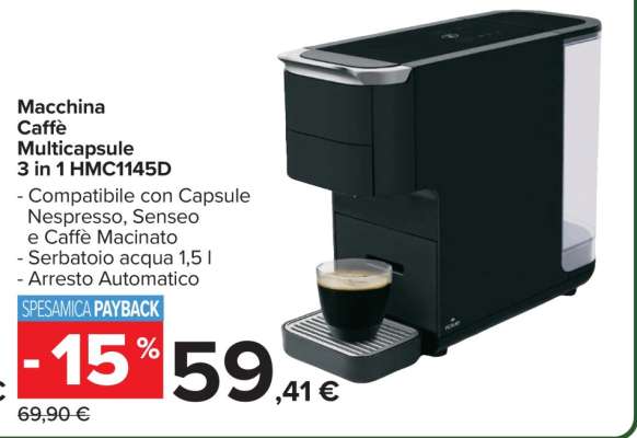 Macchina Caffè Multicapsule 3 in 1 HMC1145D