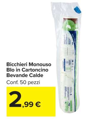 Bicchieri Monouso Blo in Cartoncino Bevande Calde
