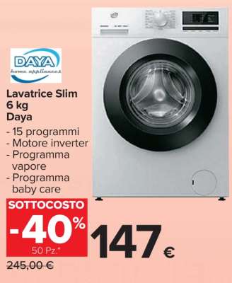 Lavatrice Slim 6 kg Daya