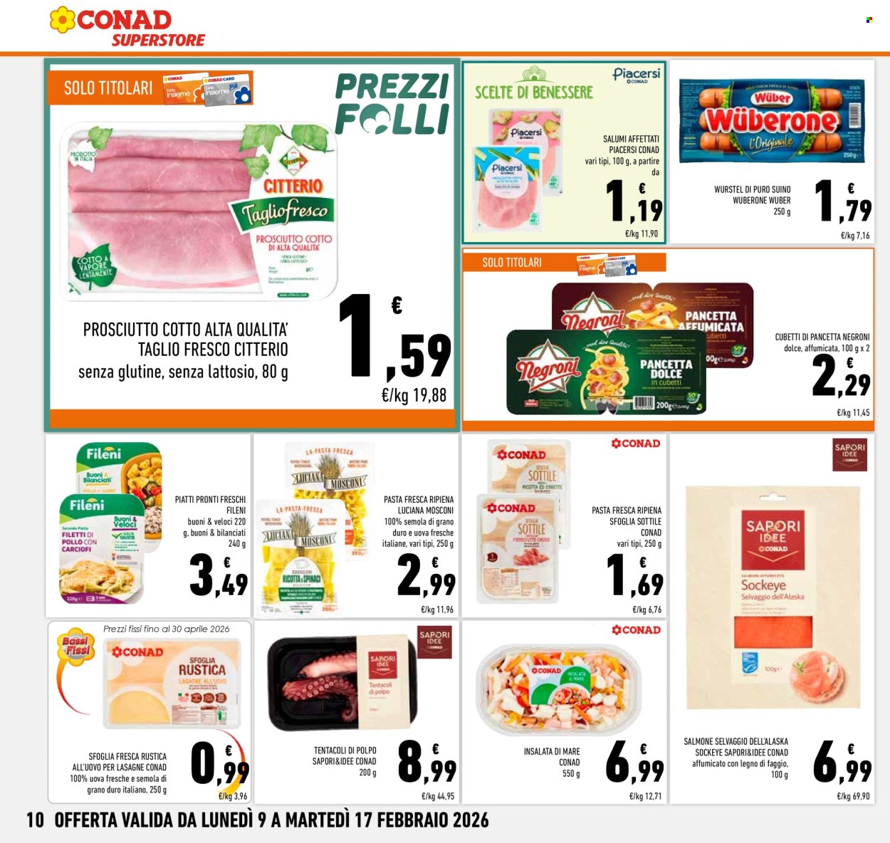Volantino Conad Superstore - 9/2/2026 - 17/2/2026. Pagina 10