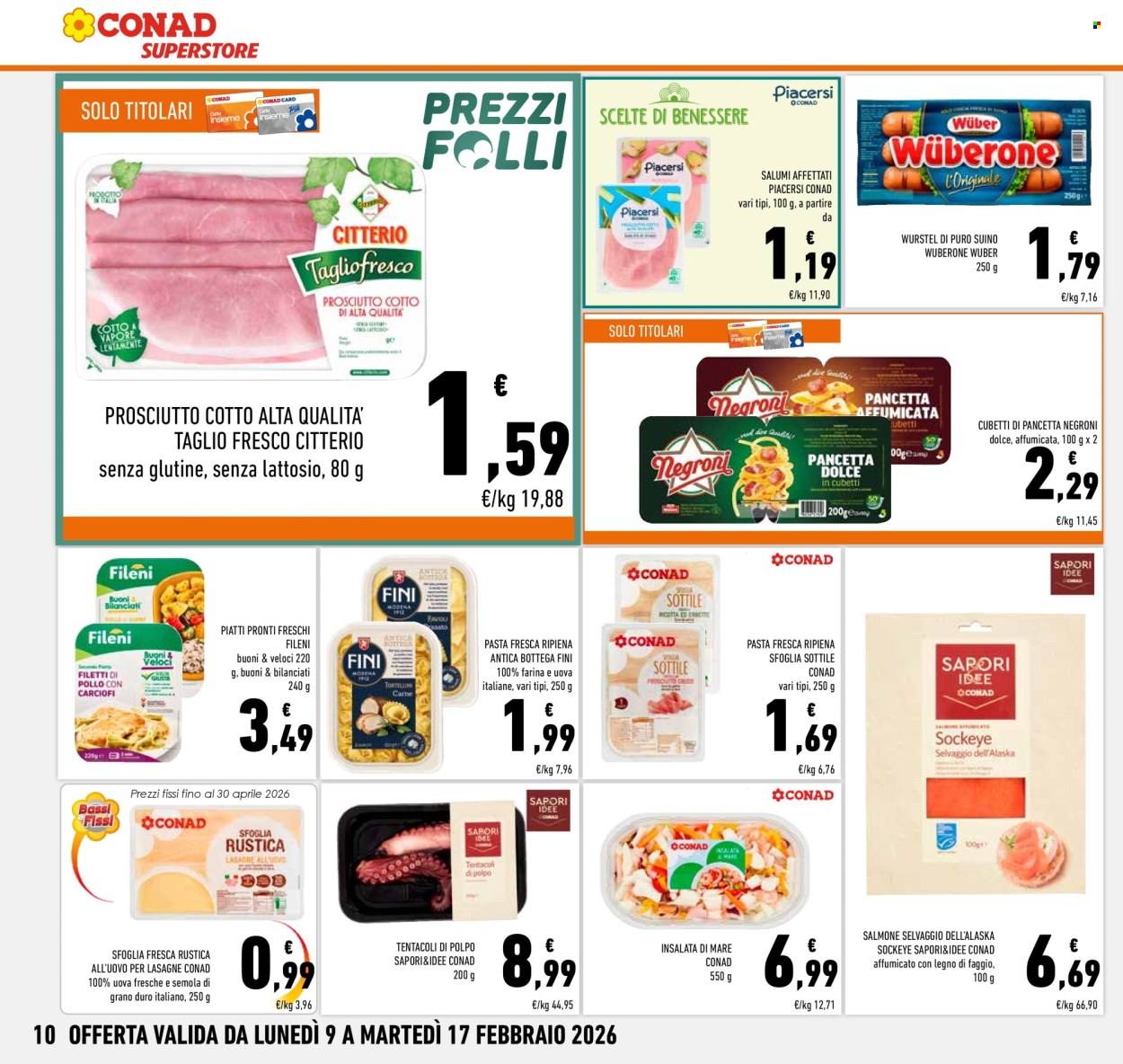 Volantino Conad Superstore - 9/2/2026 - 17/2/2026. Pagina 10