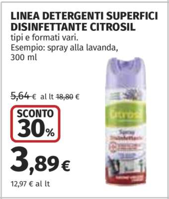 LINEA DETERGENTI SUPERFICI DISINFETTANTE CITROSIL