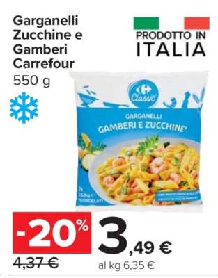 Garganelli Zucchine e Gamberi Carrefour