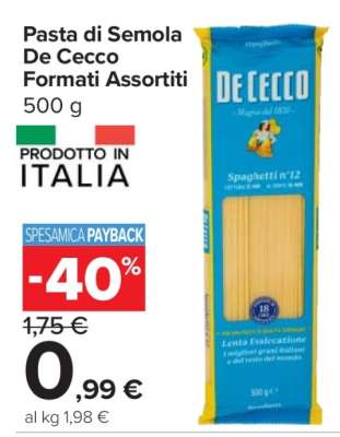 Pasta di Semola De Cecco Formati Assortiti