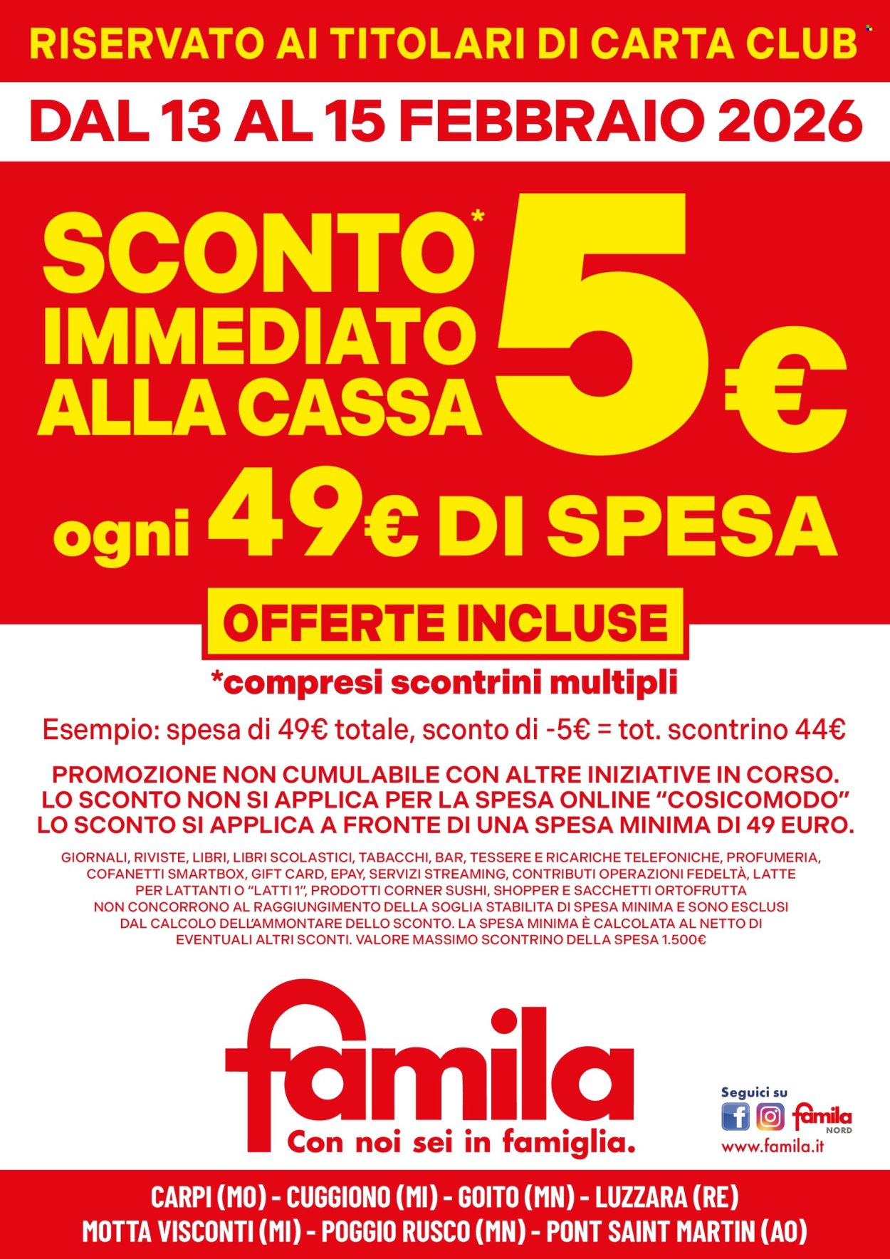 Volantino Famila - 13/2/2026 - 15/2/2026. Pagina 2