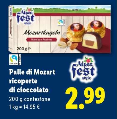 Palle di Mozart ricoperte di cioccolato