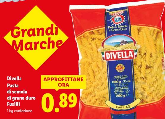 Divella Pasta di semola di grano duro Fusilli