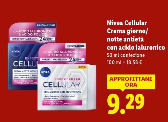 Nivea Cellular Crema giorno/notte antietà con acido ialuronico