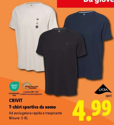 CRIVIT T-shirt sportiva da uomo