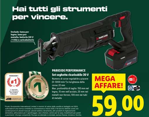 PARKSIDE PERFORMANCE Set seghetto ricaricabile 20 V