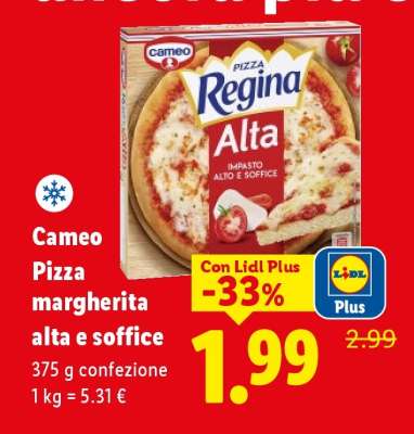 Cameo Pizza margherita alta e soffice