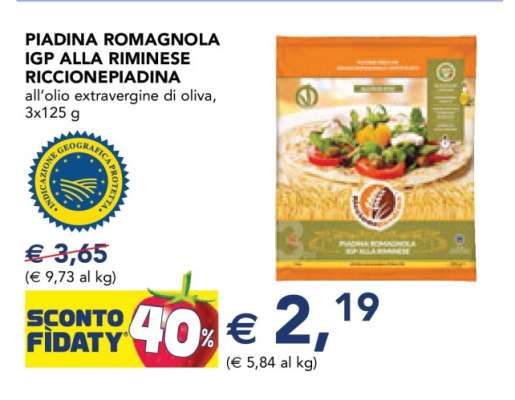 PIADINA ROMAGNOLA IGP ALLA RIMINESE RICCIONEPADINA
