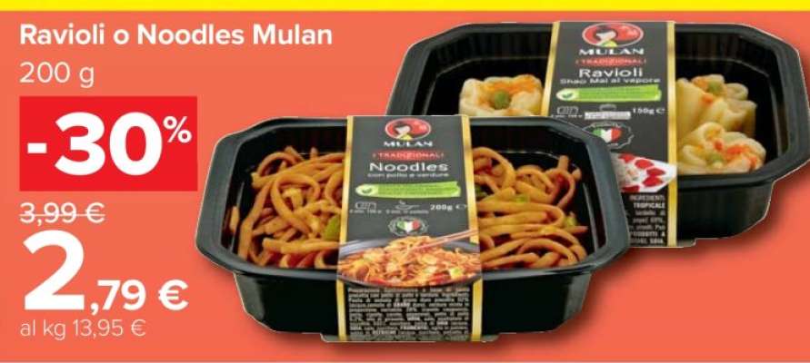 Ravioli o Noodles Mulan