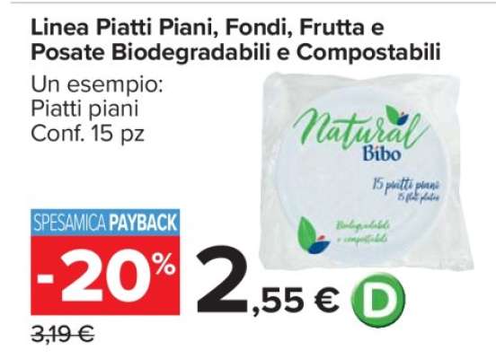 Linea Piatti Piani, Fondi frutta e posate Biodegradabili e Compostabili