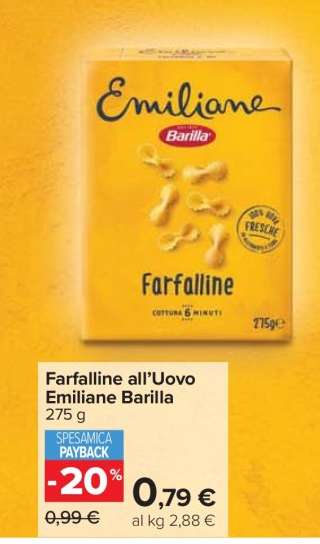 Farfalline all’uovo Emiliane Barilla