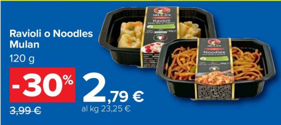 Ravioli o Noodles Mulan