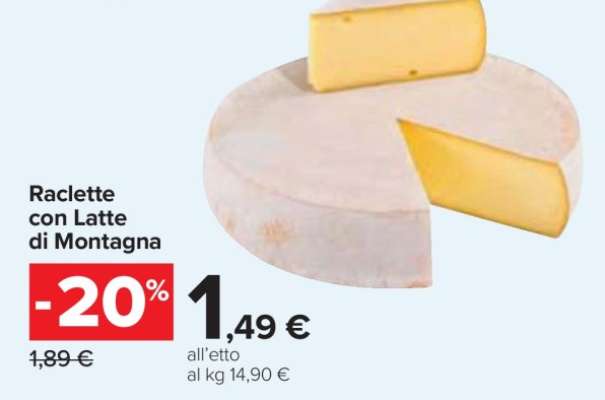 Raclette con Latte di Montagna