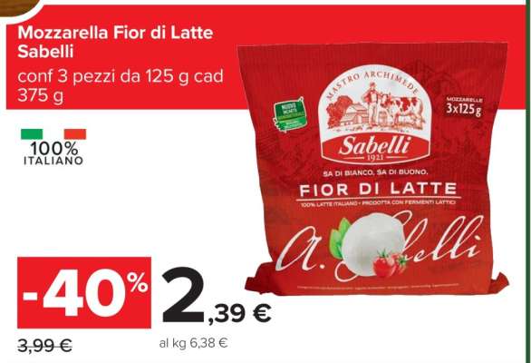 MOZZARELLA FIOR DI LATTE SABELLI