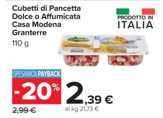 Cubetti di Pancetta Dolce o Affumicata Casa Modena Granterre