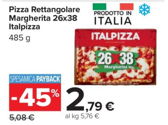 Pizza Rettangolare Margherita 26x38 Italpizza