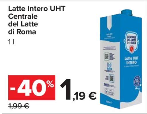 Latte Intero UHT Centrale del Latte di Roma