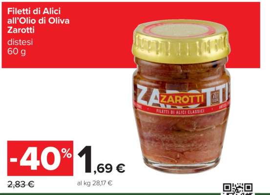 Filetti di Alici all’Olio di Oliva Zarotti