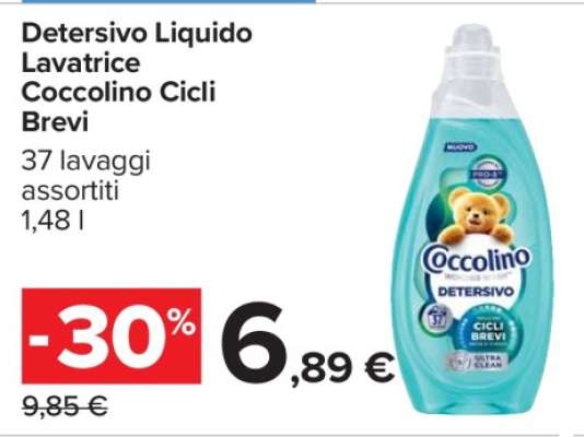 Detersivo Liquido Lavatrice Coccolino Cicli Brevi