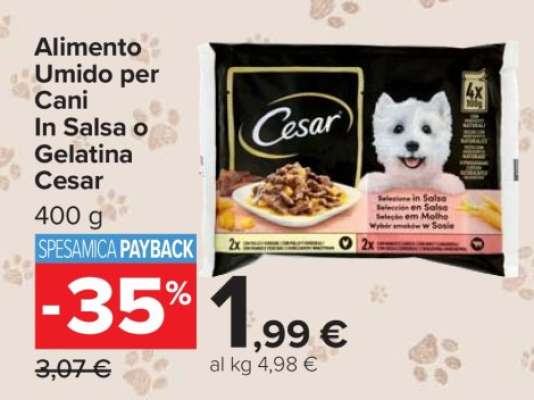 Alimento Umido per Cani In Salsa o Gelatina Cesar