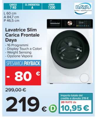 Lavatrice Slim Carica Frontale Daya