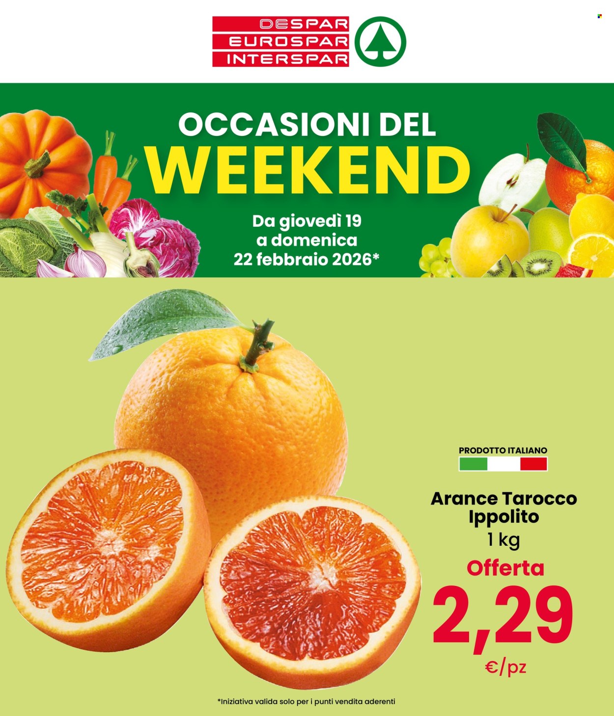 Volantino Eurospar - 19/2/2026 - 22/2/2026. Pagina 1