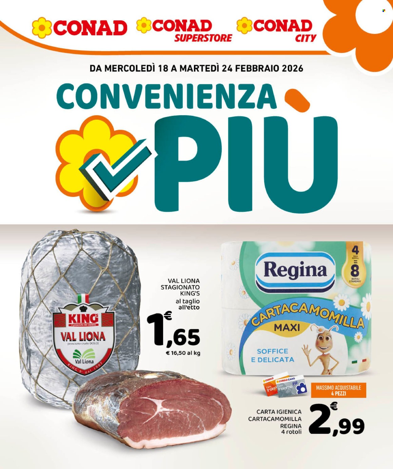 Volantino Conad - 18/2/2026 - 24/2/2026. Pagina 1