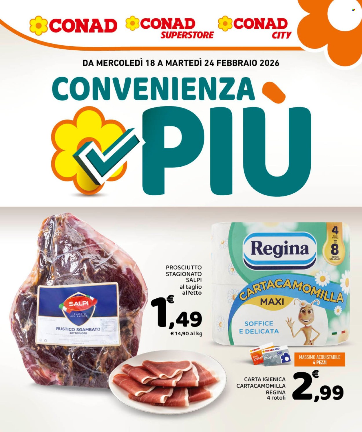 Volantino Conad - 18/2/2026 - 24/2/2026. Pagina 1