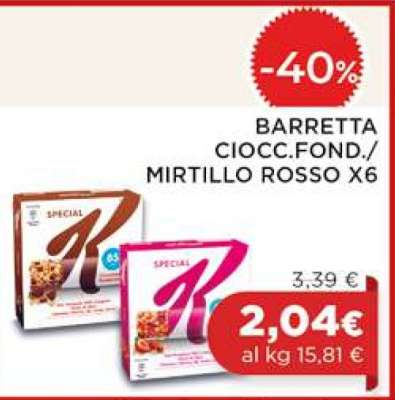 BARRETTA CIOCC.FOND./MIRTILLO ROSSO X6