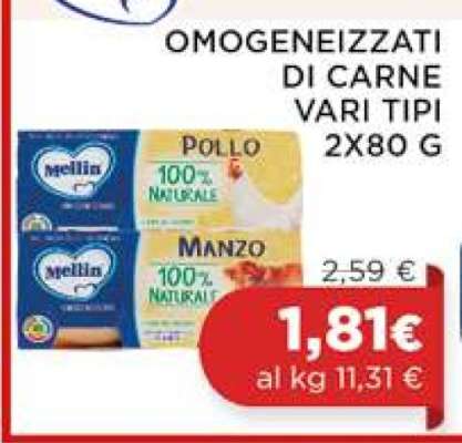 Omogeneizzati di carne vari tipi