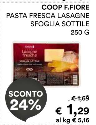 COOP F.FIORE PASTA FRESCA LASAGNE SFOGLIA SOTTILE