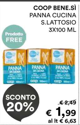 COOP BENE.SÌ PANNA CUCINA S.LATTOSIO 3X100 ML