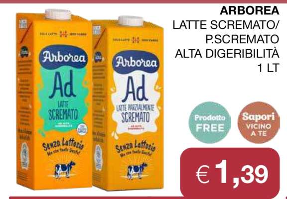 ARBOREA LATTE SCREMATO/ P.SCREMATO ALTA DIGERIBILITÀ