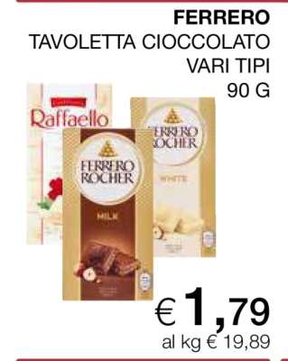 FERRERO TAVOLETTA CIOCCOLATO