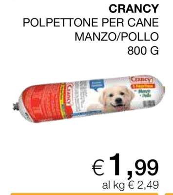 CRANCY POLPETTONE PER CANE MANZO/POLLO