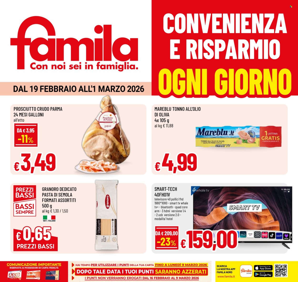 Volantino Famila - 19/2/2026 - 1/3/2026. Pagina 1
