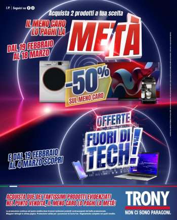 Volantino Trony - 19/2/2026 - 18/3/2026.