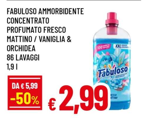 Fabuloso Ammorbidente Concentrato Profumato Fresco Mattino / Vaniglia & Orchidea