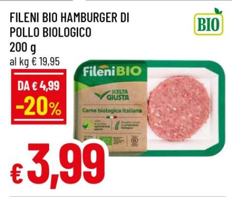 FILENI BIO HAMBURGER DI POLLO BIOLOGICO