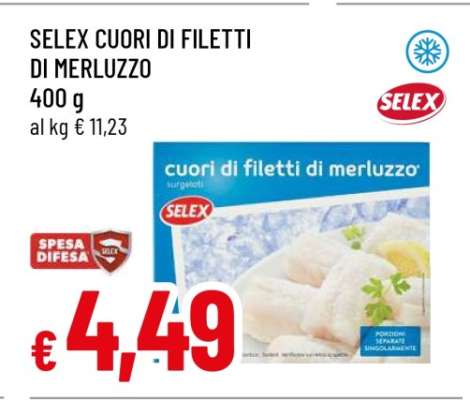 SELEX CUORI DI FILETTI DI MERLUZZO