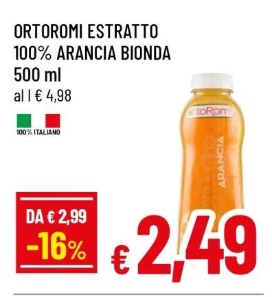 ORTOROMI ESTRATTO 100% ARANCIA BIONDA