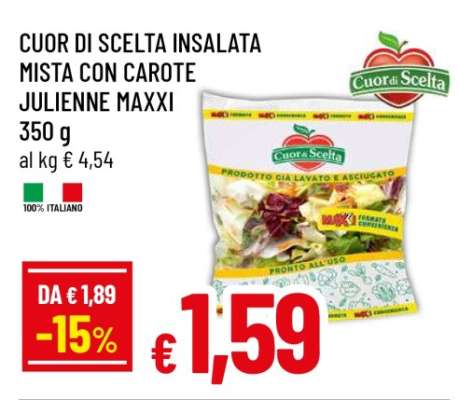 CUOR DI SCELTA INSALATA MISTA CON CAROTE JULIENNE MAXXI