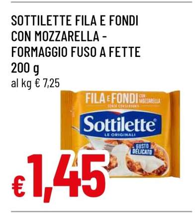 Sottilette fila e fondi con mozzarella