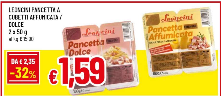 LEONCINI PANCETTA A CUBETTI AFFUMICATA / DOLCE