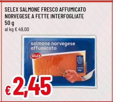 SELEX SALMONE FRESCO AFFUMICATO NORVEGESE A FETTE INTERFOGLIATE