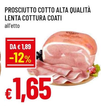 PROSCIUTTO COTTO ALTA QUALITÀ LENTA COTTURA COATI